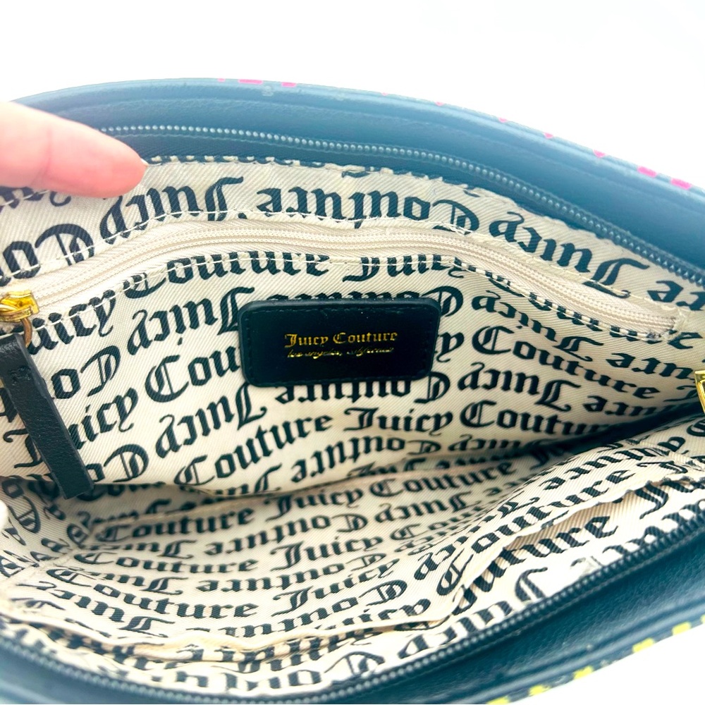 Y2K Juicy Couture Black Mini Shoulder Bag All Over Logo Print Vintage Rare Glam - Picture 5 of 11